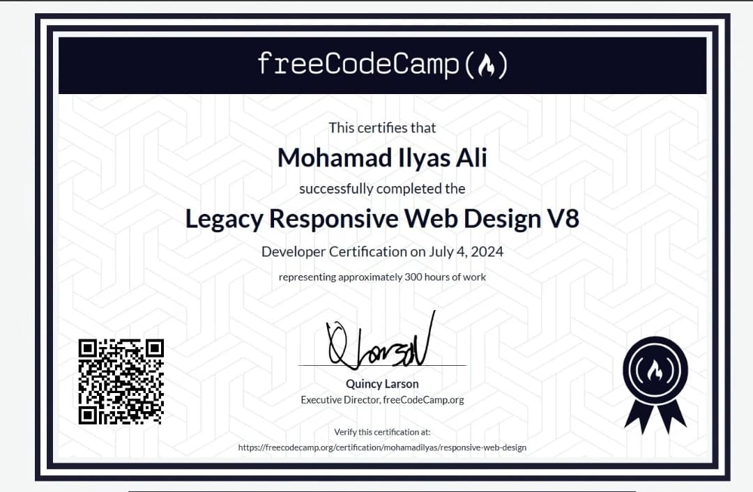 Legacy Responsive Web Design V8 certificate