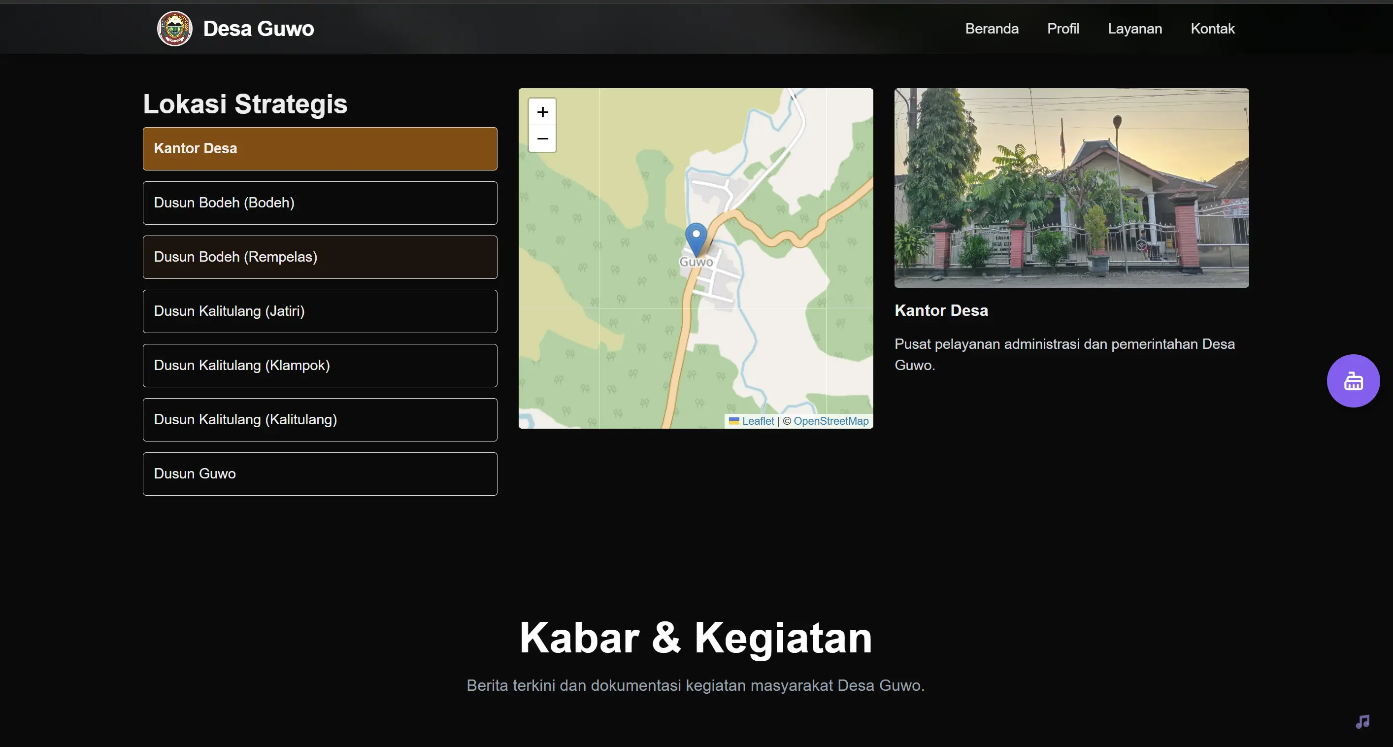 Web Modern Information location page preview