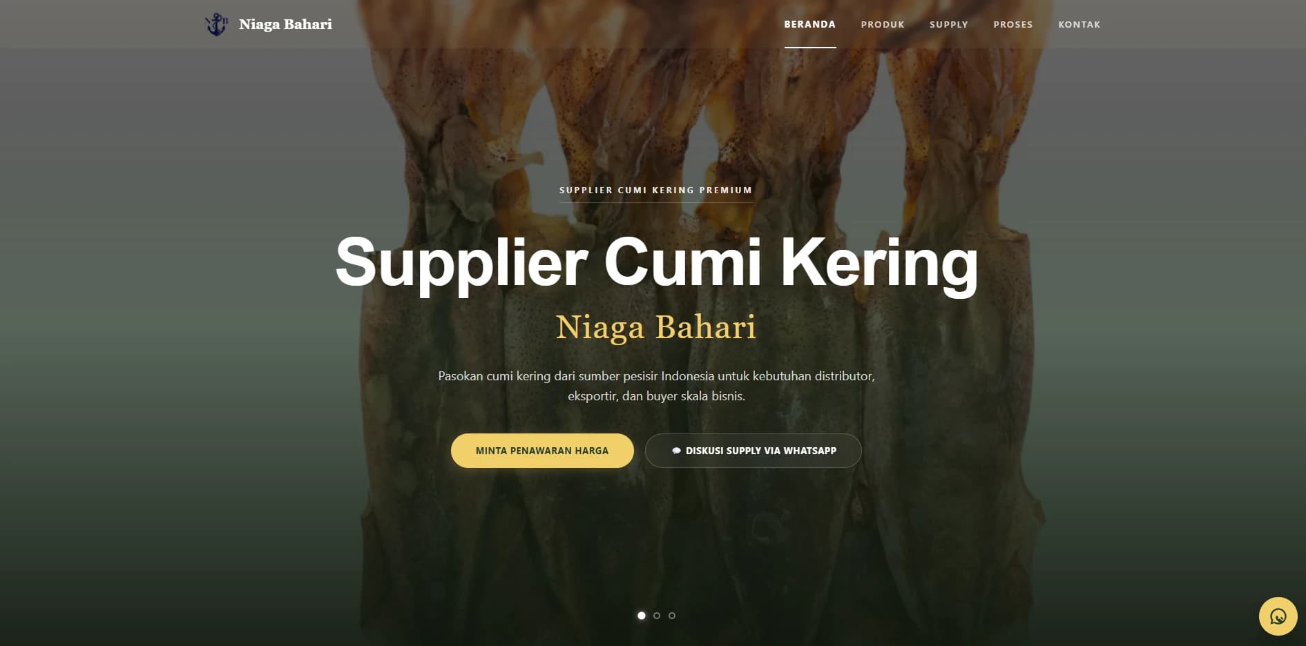 Niaga Bahari Seafood Domestic website preview